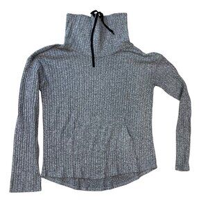Vince Camuto Cowl‎ Neck Top Women's Size Large Ribbed Gray Long Sleeves Casual